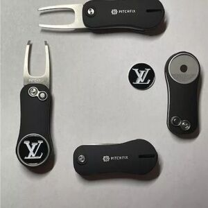 Black Louis Vuitton Switchblade Golf Divot Tool Set